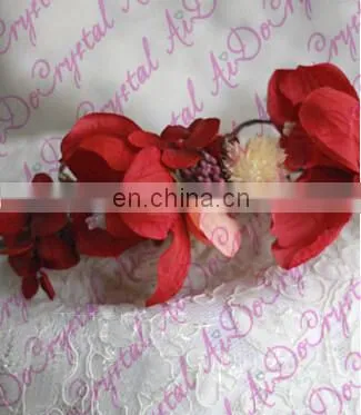 Aidocrystal Sex Red wedding hair accessories bridesmaid bridal hair pins blush silk flower hair accessory