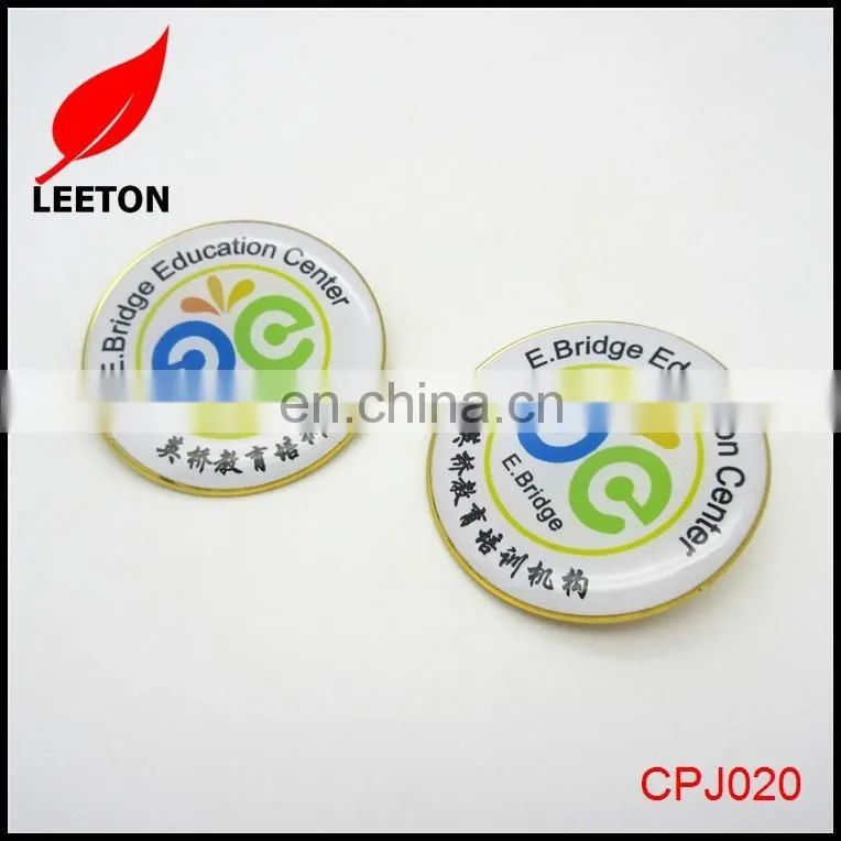 Cheap round name tag with pin