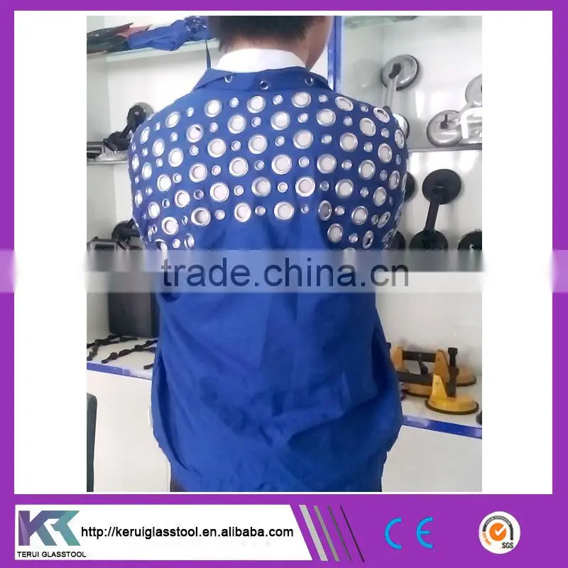 Blue color Tatting labour protection safety garment brass button manufacturer price (V060)