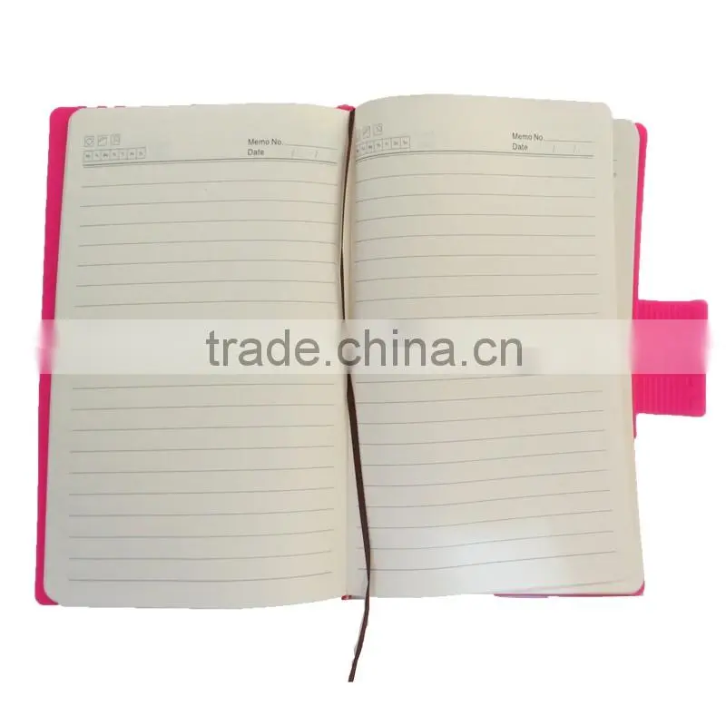 Pink Flat Diaries Logo Design Office & School Supplies Silicone Rubber Exercise Book Whloesale