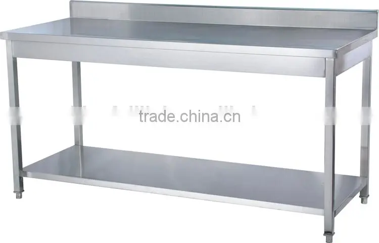 Wholesale Square Tube Stainless Steel Work Table with Under Shelf