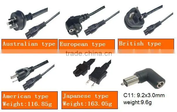 Input Voltage: AC100 ~ 240V DC24V / 45W Laptop AC Adaptor