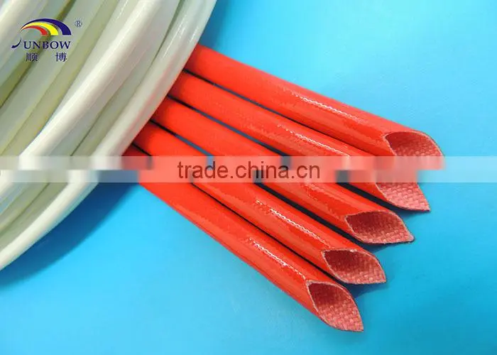Insulating Varnished Electrical Insulation Fiber Glass Red 25MM Flexible Pipe