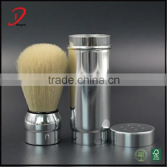 retractable travel shaving brush , synthetic hair shaving brush travel kits ,metal handle shaving travel brush for men