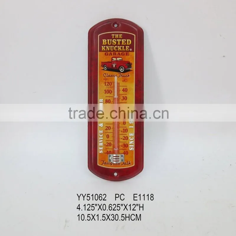 Beer design metal thermometer for wall, cheap tin thermomether