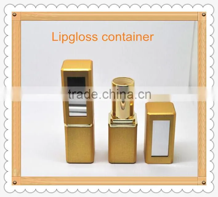 Aluminium cosmetic square lipstick holder with mirror