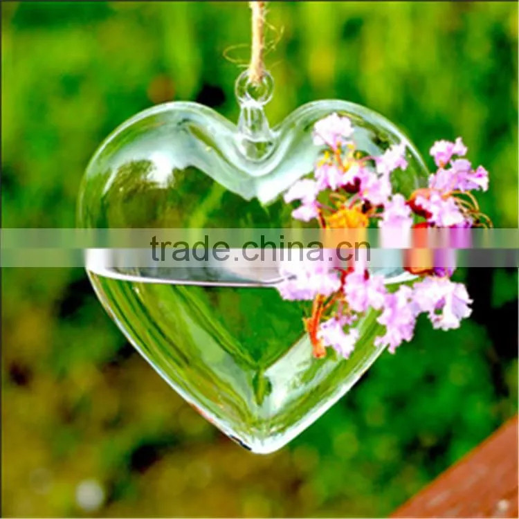 2015 hot sale teardrop-shaped Giant hanging glass vases with holes