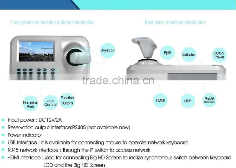 High Speed Dome Camera 3D joystick keyboard for ip speed dome camera with 5inch HD LCD Display