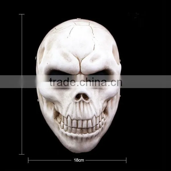 In-stock latest Halloween resin skull heads payday 2 game Skull Masks wholesale 3colors (White/Beige/bronze)