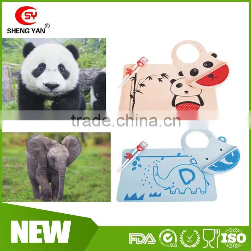 Customized Food Grade Silicone baby kids placemat bib/table mat