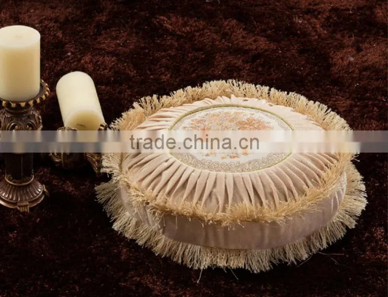 Noble short nap fabric sofa cushion and fringed embroidered decor sofa pillows