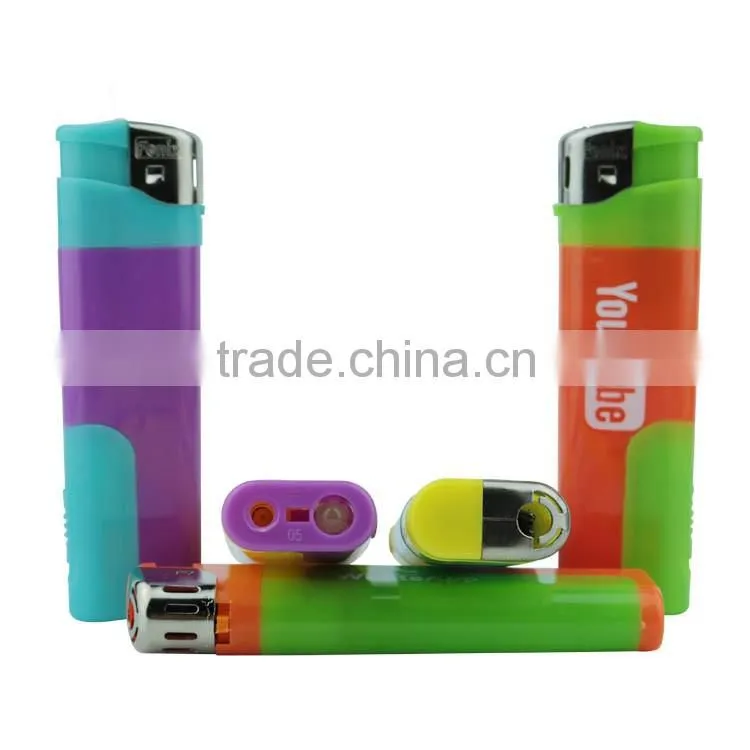 Customized logo print plastic electronic LED torch lighter