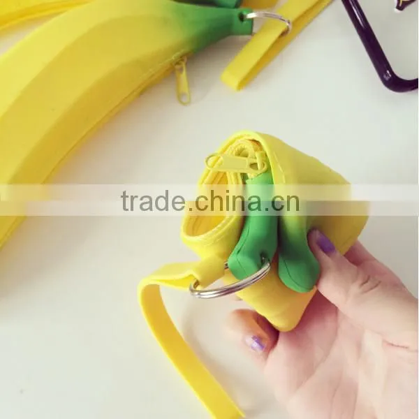 Banana Shaped Silicone Coin Walle/travel wallet/slim wallet