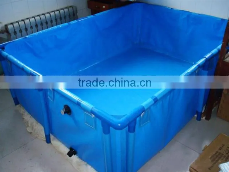 Tarpaulin Waterproof Flexible fish ponds , folding fish tanks