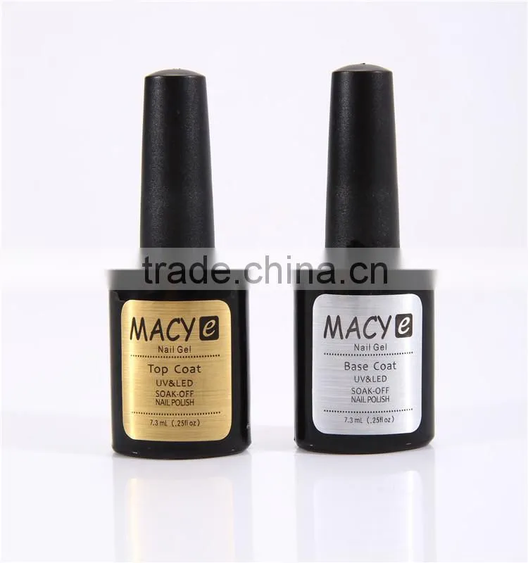 MACY 2015 factory wholesale base coat and top coat nail gel nail uv gel for salon nail art base coat nail art