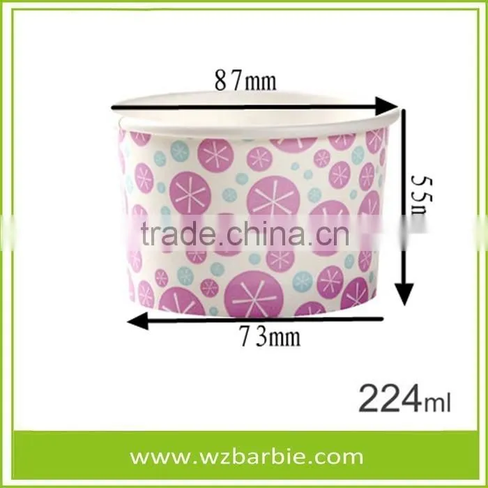 Recyled Ice Cream Paper Cup/Bowl For Ice Cream With Custom Logo Printed