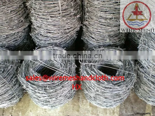 Double twisted galvanized barbed wire
