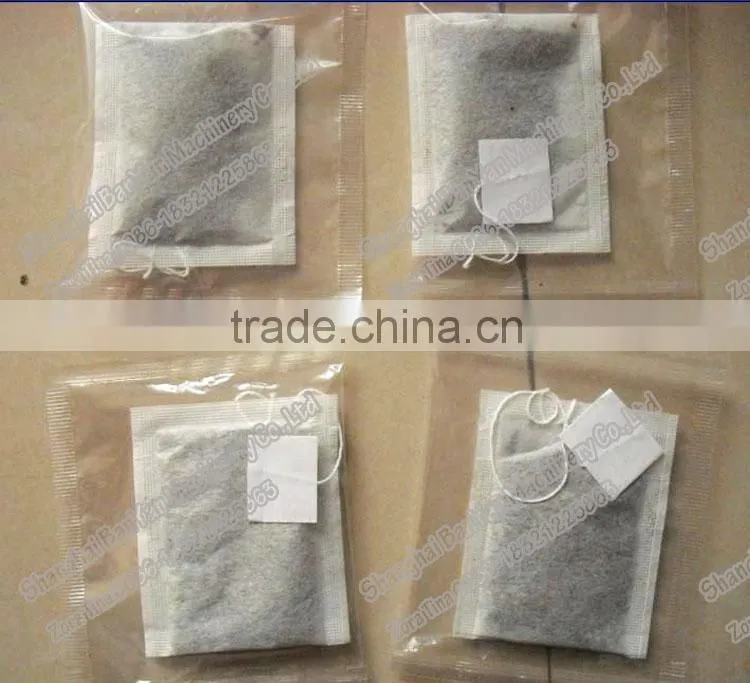 Full Automatic double bag tea packaging machine with cotton thread and tag