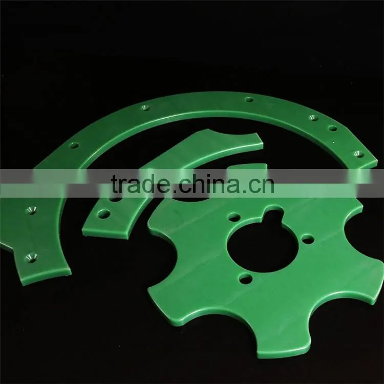 Customized shape green HD300 PE-UHMW cnc machined plastic sheet parts