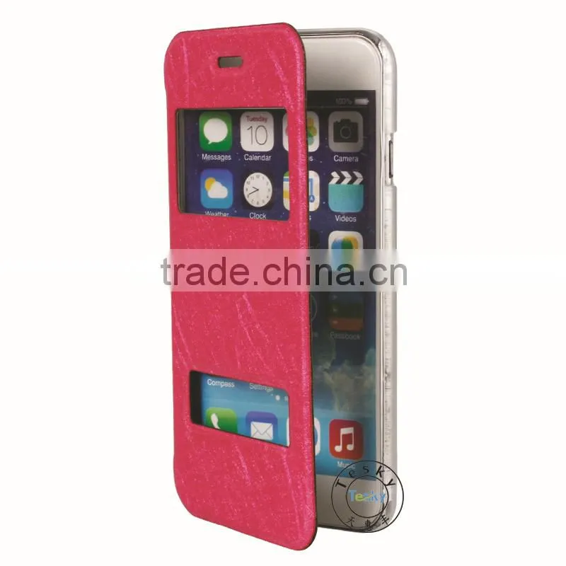 China Manufacturer Slim Stand Card Slots Leather Mobile Phone Flip Cover Case For iphone 6