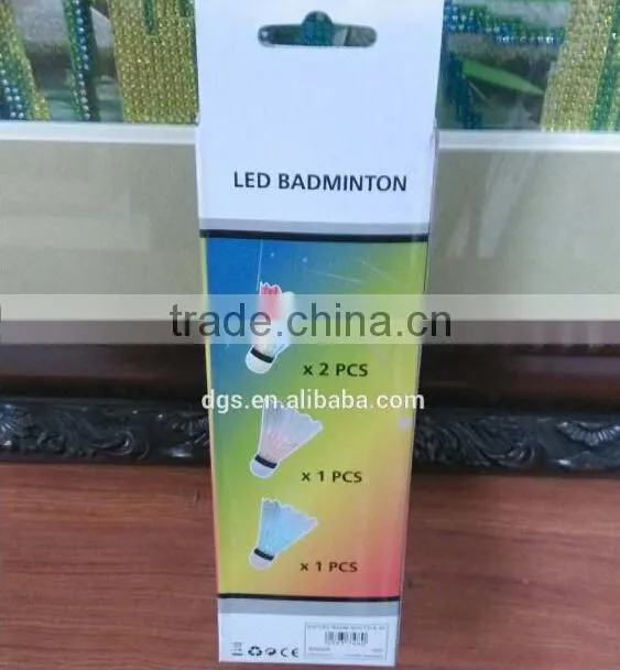 Popular Flashing Lighted Led Duck Leather Shuttlecock Badminton