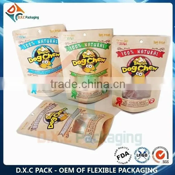 Window Kraft Paper Food Packaging Bag With Resealable Zipper