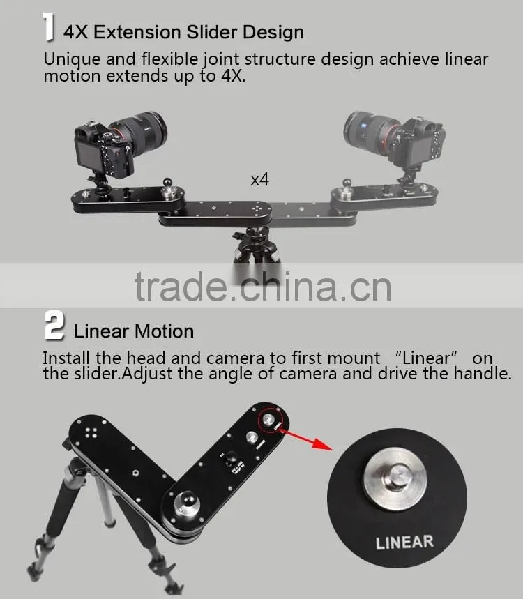 China factory produce cnc machining mini aluminum video camera slider