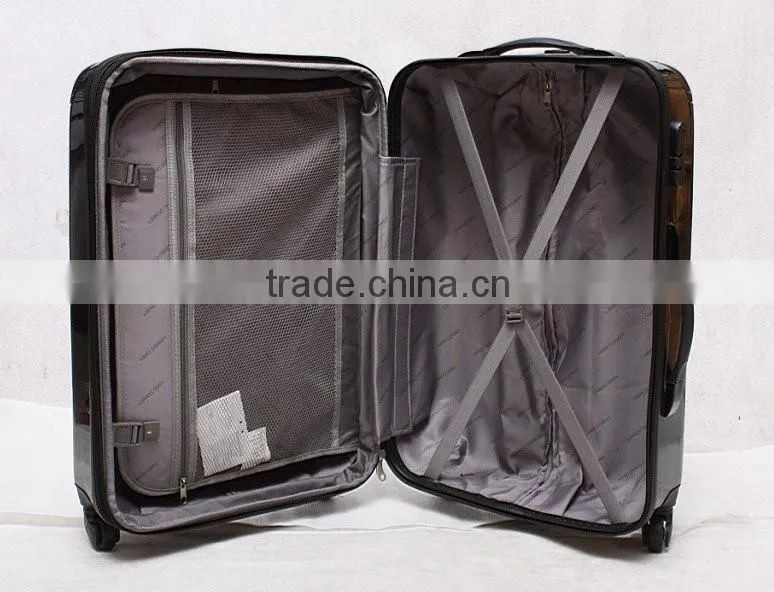 stock ABS+PC 3pcs expandable rolling trolley luggage set spinner 4 wheels