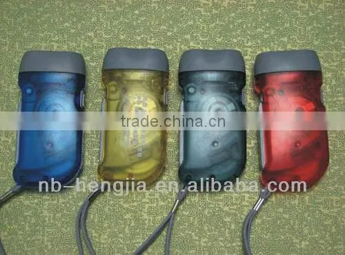 Hand pressure dynamo flashlight torch 3 led emergency flashligh light