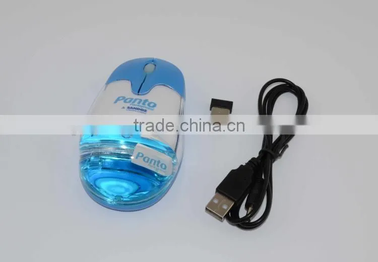 Computer Gift Wireless Liquid Aqua Mouse With Rechargeable Lithium Battery
