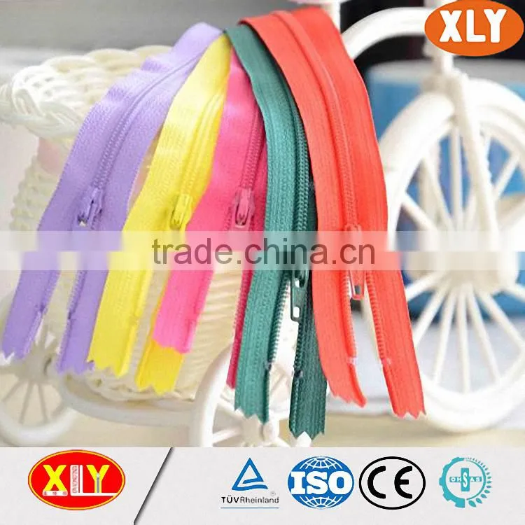 high quality #3 yellow tape black slider waterproof nylon zipper