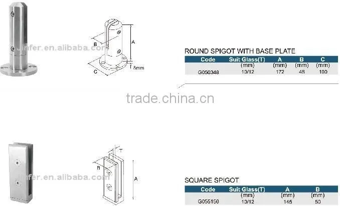 Stainless Steel Glass Spigot Duplex 2205 spigot Glass pool fencing spigot