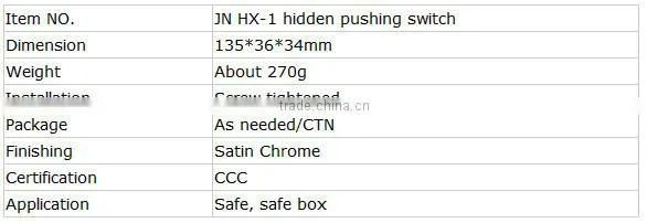 Alibaba express China JN HX-1 Hidden Pushing Safe Handle for safe and vault