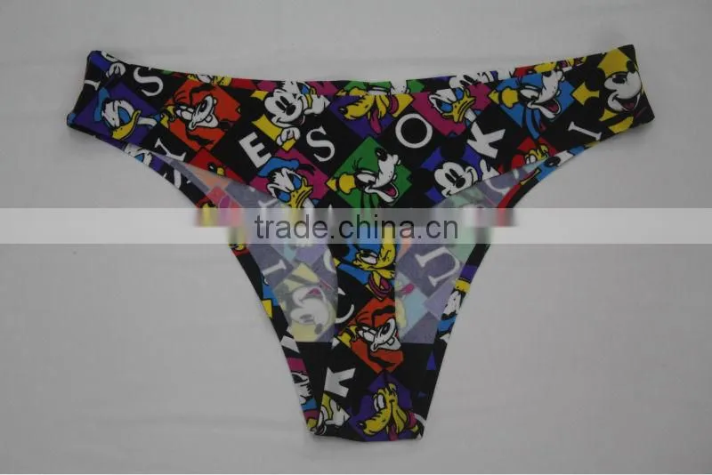 2014 Lovely Cartoon Print Seamless Laser Cut Ladies Colaless