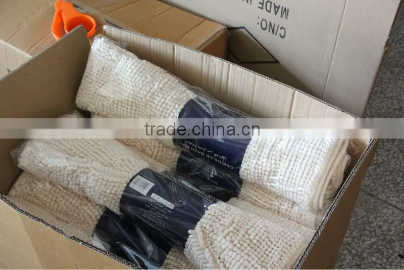bathmat with anti-slip base shiny chenille floor mat