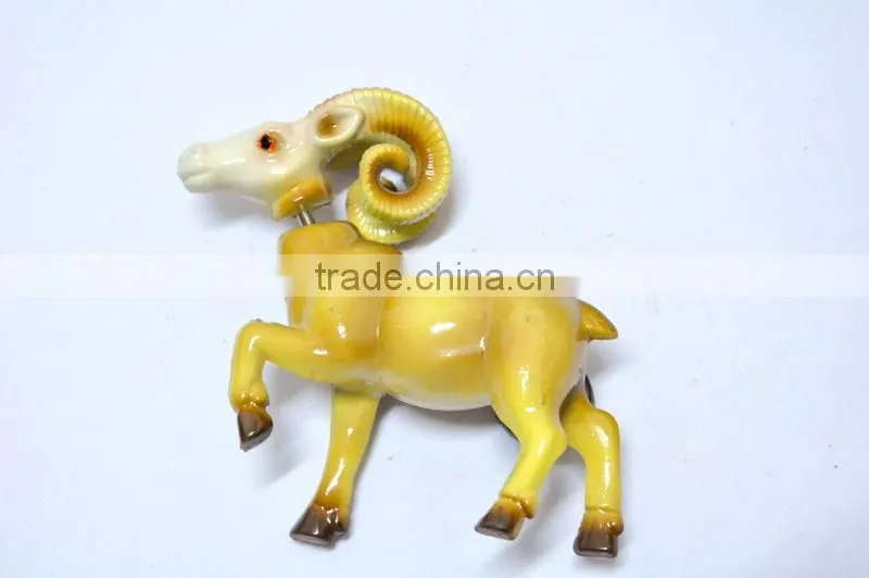 4 inch Pearl Powder Ram Sheep Plastic Personalized Educational Country Fridge Magnets