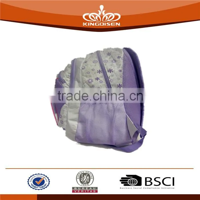 2015 exquisite decoration pale purple PVC women backpack