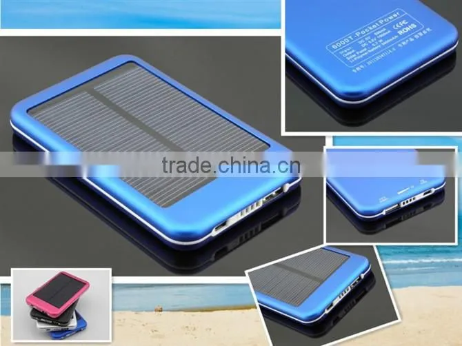 High efficiency 5000mAh solar charger for mobile phone,camera, MP3/MP4 player etc