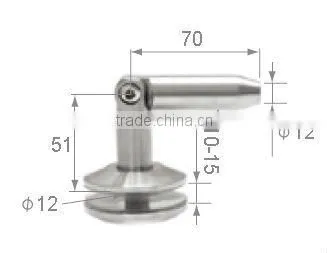 high quality stainless steel 316 glass to wall connector for glass canopy