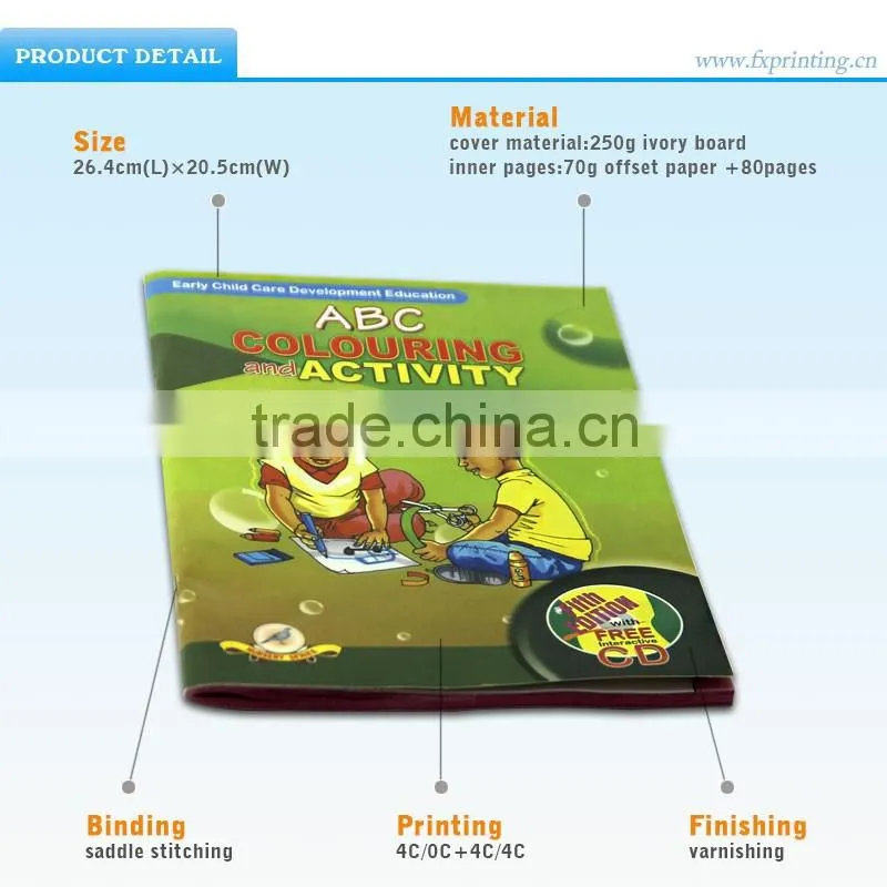 Custom full color publication promotional soft cover english book printing