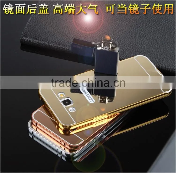 Mobile Phone Aluminum Mirror Back Metal Bumper Cover Case For Samsung A8