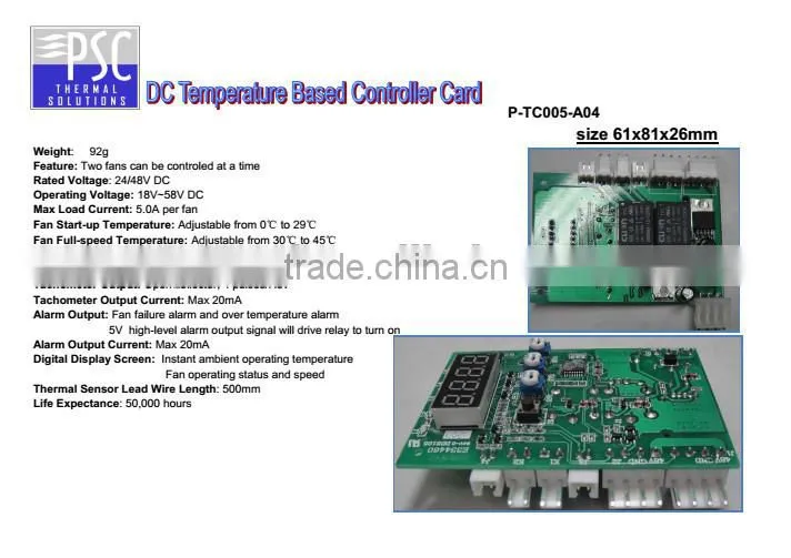Tailed and Tested for you! PSC DC 48v Temperature Based Speed Controller for your Fan