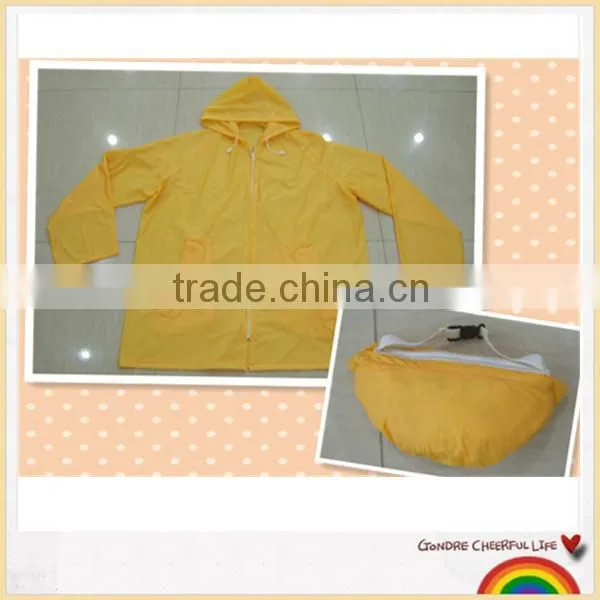 Waterproof rain jacket fold into pocket