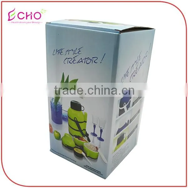 0.9L/31 OZ PP Thermos Bottle Shape Insulated Lunch Box Set