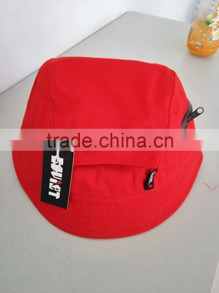 red front embroidery 100% cotton bucket hat
