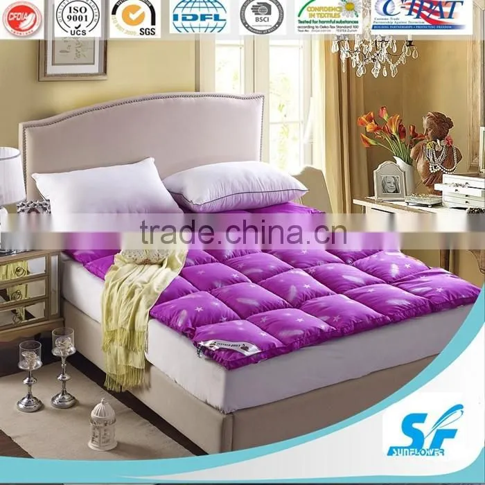 wholesale 100%cotton double layer mattress topper with elastic