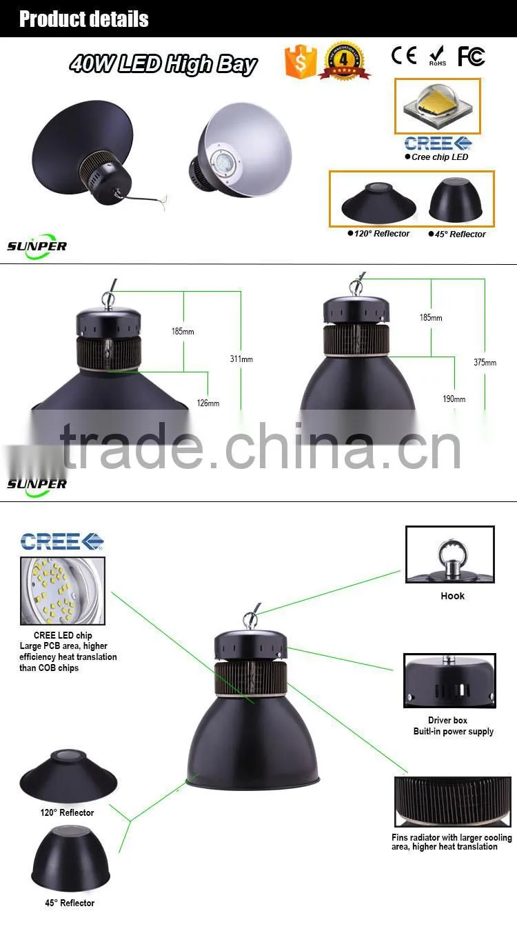 Trade assurance china.cn lamp LVD induction light led high bay lighting 40w