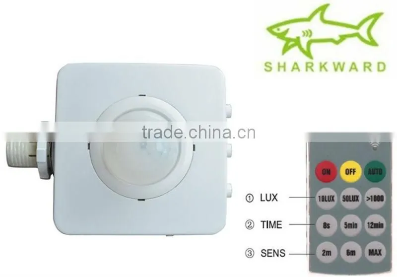 SK808 Dual technology remote control PIR motion sensor light switch(15m/13m Max,remote controller choosable,85-265V AC)