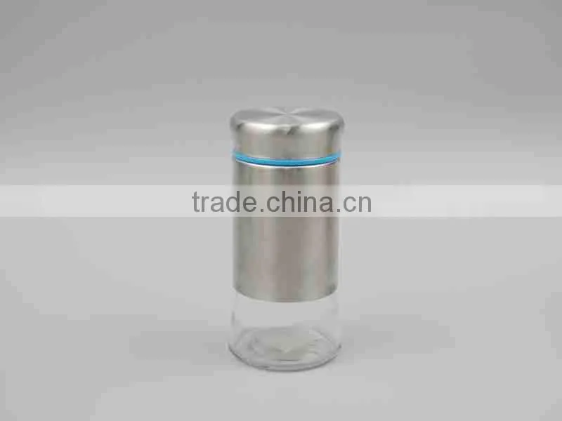125ml Salt & Pepper Glass Bottle with stainless steel coating