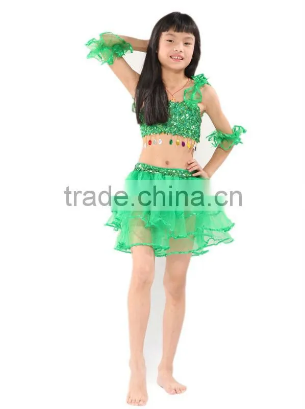 SWEGAL SGBDT13082 2013 fashion 3 colors green lovely children performance belly dance skirts
